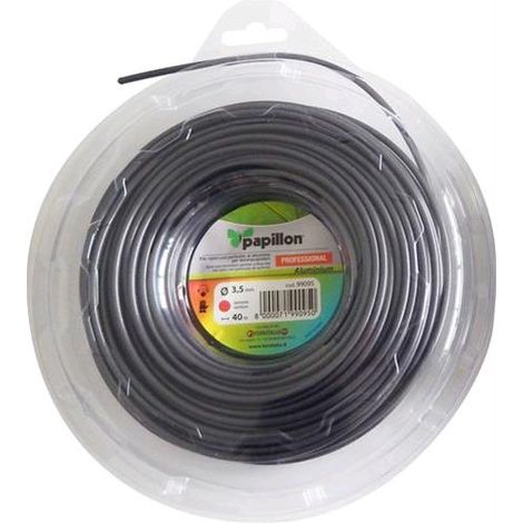FILO in NYLON e ALLUMINIO per DECESPUGLIATORE PAPILLON Profilo TONDO 3,5 mm 40 mt
