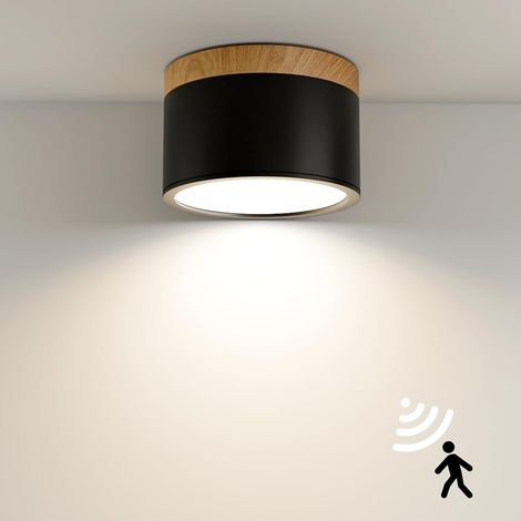 2026 Nordic Black 10CM, Applique murale LED en saillie pour entrée, baie vitrée, balcon, couloir, bois massif. (1/5)