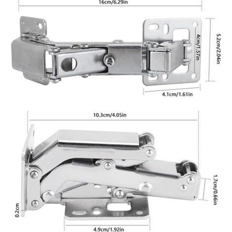 Lot de 4 charnières pour meubles - charnière 170 degrés - charnière invisible pour cuisine - charnière grand angle - 4 pcs avec amortisseurs soft close (1/4)
