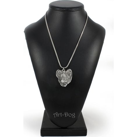 Papillon, Spaniel Continental: collar para perro, colgante de perro en cadena de plata, joyería única de Art-Dog (1/5)