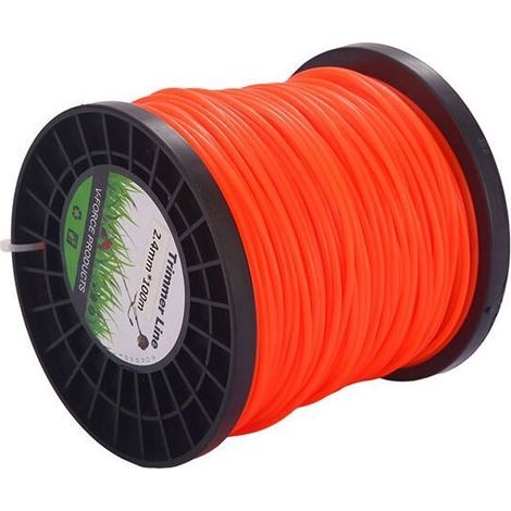 Fil de rechange pour tondeuse à gazon Fil en nylon pour tondeuse à gazon Fil de coupe-bordures Fil de débroussailleuse, 2,4 mm x 100 m (1/4)