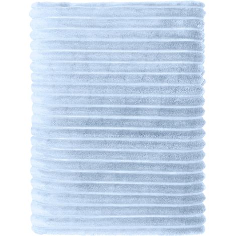 Plaid cocooning côtelé 150x200 bleu clair (1/4)