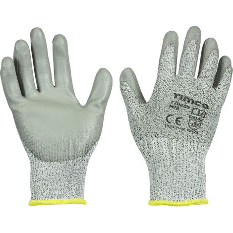 TIMCO Medium Cut PU Coated HPPE Fibre with Glass Fibre Gloves - Medium