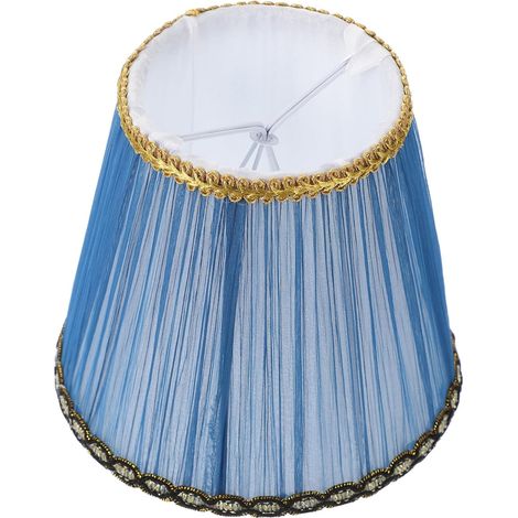 Abat-jour tissu clipser bleu anti-poussière lustre lampe murale déco (1/4)