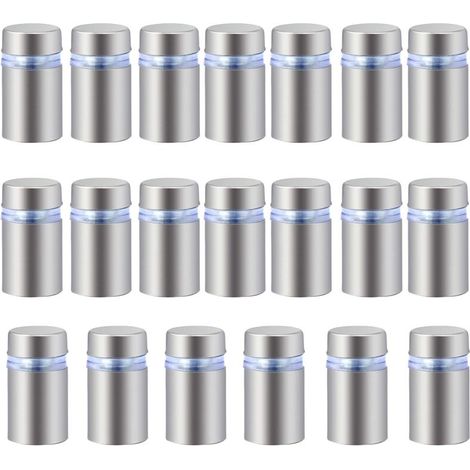 20 Stück Edelstahl-Werbeschrauben, Glas-Abstandshalter, Bolzen, Halter, Schrauben, Schilder, Werbenägel, Hardware-Befestigungsschrauben, rahmenlose Abstandsklemme für Glas, 12 x 20 mm - Crezuo (1/4)