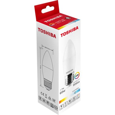 BOMBILLA LED TOSHIBA C37 E27 7W 6500K