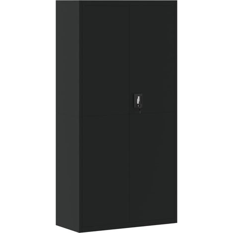 Maison Exclusive - Armario archivador de acero negro 90x40x180 cm