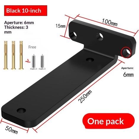 1 jeu de supports d'étagère robustes en forme de L pour cloison, noir (1/5)