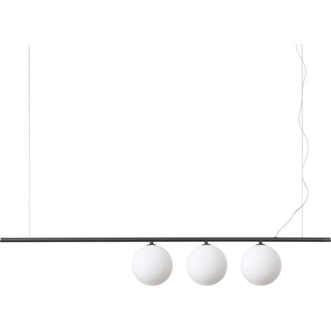 Sospensione Contemporanea Perline Metallo Nero 3 Luci G9 3W 3000K Luce Calda (1/2)