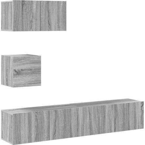 Maison Exclusive - 4-tlg. TV-Schrank-Set Grau Sonoma Holzwerkstof