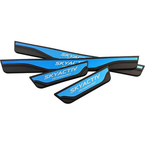 Accessoires automobiles : seuils de porte pour Mazda 2, 3, 6, CX-3, CX-5, CX-30 (2013-2024), baguettes de seuil de porte (taille unique, bleu) (1/5)