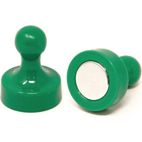Magneta Dello Skittle Verde Ad Alta Potenza Per Frigorifero, Ufficio, Lavagna, Tabellone, Archiviazione - 19mm Dia x 25mm Di Altezza - Confezione Di 2 Di 2