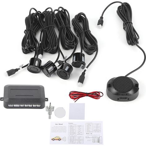 Radar de recul ultrasons pour voiture, kit de stationnement avec 4 capteurs, alarme sonore 80dB, 2m de portée, installation facile - Pour plus de sécurité (1/5)