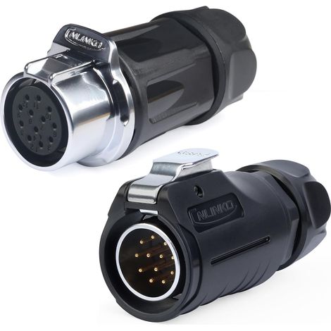 LP-20 12 Pin Waterproof Connector, IP68 Circular Connector, Quick Connect Aviation Connector, PBT Plastic Solder Connector, Marine Industry (12 Pin) (1/5)