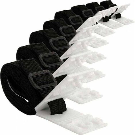 Kit de fixation pour bâche solaire de piscine - ZOR® - 8 sangles - Pour enrouleurs mobiles - Acier inoxydable (1/5)