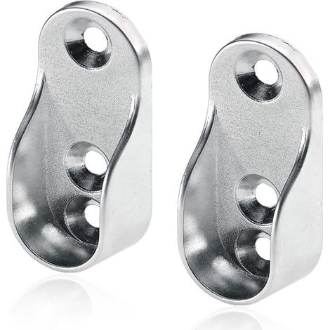 4 pièces 31.6  19.5MM Support Tringle,Penderie Ovale Support Barre Penderie Alliage de Zinc Nickelé pour Tringle Vetement Dressing