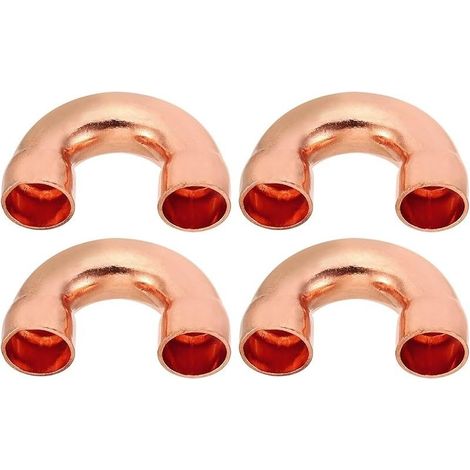 4pcs Raccord Coudé Cuivre pour Tuyaux Gaz, 10mm Raccord Tuyau d'Arrosage Durite Essence, Raccords Tuyauterie à Pression pour HVAC Climatisation Plomberie, Épaisseur 0.8mm - U Forme (1/4)