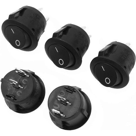 runde 2-polige Kippschalter, Ein/Aus-Verriegelung, für Auto/Boot, 10 A/125 V oder 6 A/250 V – Schwarz (1/3)