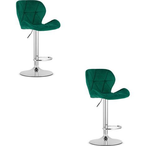 Sgabello WEST - velluto verde / base cromata x 2 (1/5)