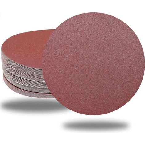 100 pezzi di carta vetrata - supporto in vetro, allumina, grana 100, adatta per cartongesso e pavimenti a listelli irregolari, diametro 125 mm - Crezuo (1/4)
