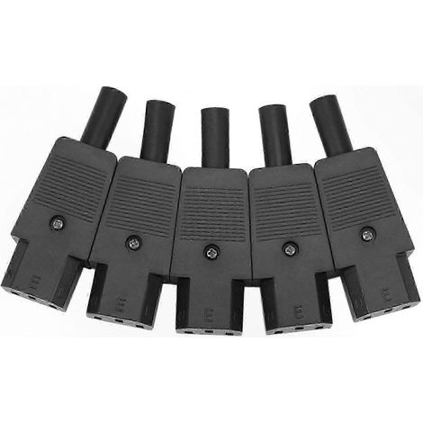Packung mit 5 IEC 320 C13-Buchsen, 3-poliger, rückstellbarer Buchsenstecker für Standard-Netzkabel, Netzkabeladapter (1/5)