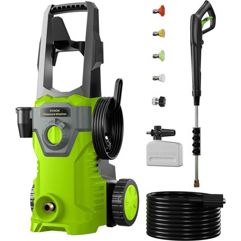 Nettoyeur Haute Pression Portable W8 - 1800W - 157 bar - Tuyau 7 m - Câble 7,5 m - Convient Voiture Terrasse Jardin - Vert (1/5)