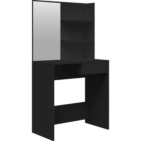 vidaXL Tocador con espejo negro 74,5x40x141 cm (1/2)