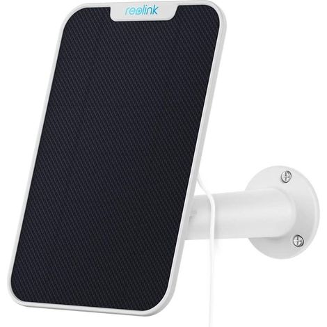 Reolink Pannello Solare Telecamere di Sicurezza a Solo Alimentazione Continua su Batterie Esterne, Staffa Regolabile Impermeabile, (con Cavo da 4 Metri), Bianco