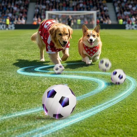 Balle Interactive pour Chien, Balle Football Rechargeable USB, 2 Modes détection Tactile, résistante intérieur extérieur (1/5)