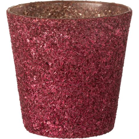 Pot pour Fleur en verre Rose pailleté (1/5)