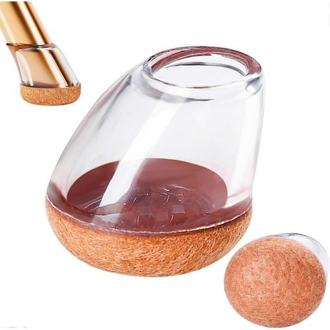24 PCS Small Chair Leg Floor Protectors for Hardwood Floors, Round Silicone Caps with Felt Pads 15-25° Slanted Legs, Chair Leg (1/4)