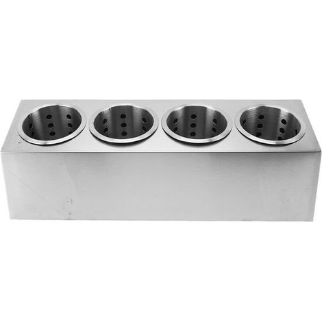 Porta utensili da cucina in acciaio inox，organizer da piano di lavoro con fondo antiscivolo per coltelli e forchette，contenitore per cucina (1/2)