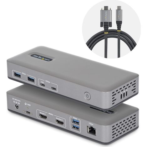 StarTech.com Docking Station USB-C Dual Monitor, HDMI 4K 60Hz, Ricarica Laptop 100W, Ethernet 1GbE, Senza Driver, Dock