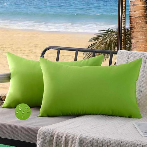 Housses Coussin 30x50 cm Extérieur Imperméable Vert Taies d'oreiller Printemps Été Decoration Canapé Housse de Coussin Décoratif pour Salon de Jardin Patio Chambre Maison Décor Lot de 2 (1/5)