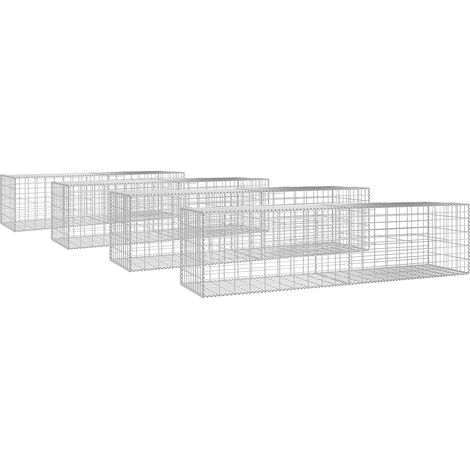 Lot de 4 gabions en acier galvanisé - L200 x l50 x H50 cm - Maille 5 x 10 cm - TERACO (1/5)