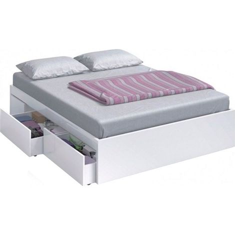 Cama Kendra Blanco Artik (Blanco Mate) 156cm (ancho) x 37cm (alto) (1/10)