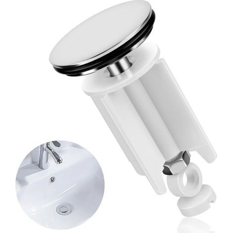 Bouchon Lavabo Salle de Bain Universel, 40 mm Bouchon Evier Salle de Bain avec Joint en Caoutchouc, Constitué de Laiton, Hauteur Réglable, pour Lavabo, Baignoire (1/5)