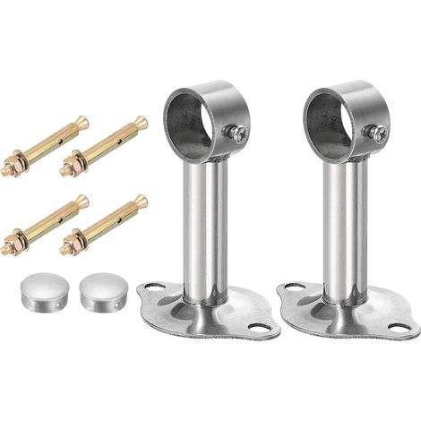 3 Set Supports Tringle à Rideaux pour Tuyau 25mm Longueur 100mm (1/5)