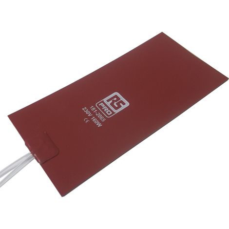 Tapis chauffant en silicone Rectangle RS PRO, 230 V c.a., 160 W, 102 x 203mm ( Prix pour 1 )
