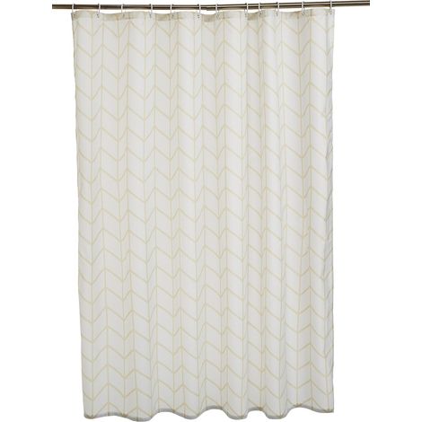 Rideau de douche tissu imprimé 180x200cm Beige Rideau de douche b