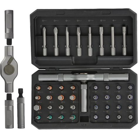 Set di chiavi a bussola - Set di chiavi a bussola di precisione a innesto rapido, set di cacciaviti magnetici 42 in 1, adatto per mobili, biciclette e computer portatili. (1/2)