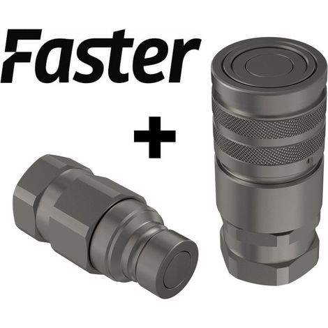 Coupleur rapide face plate 1/4" FASTER Mâle + Femelle (1/4)