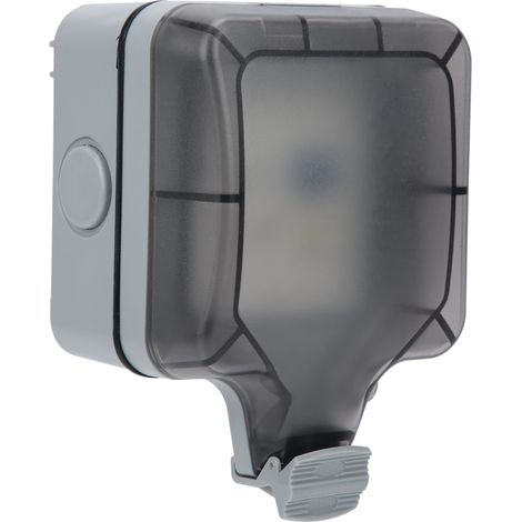 Prise étanche 3 trous pour extérieur, murale avec protection différentielle 220V (1/5)