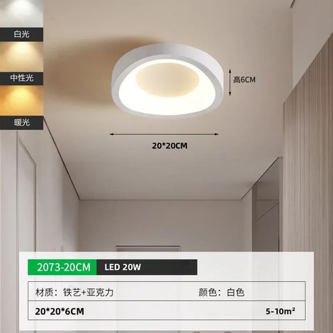 Minimalistische LED-Deckenleuchte für Eingangsbereich und Balkon, kreative Acryl-Innenbeleuchtung, einfache Installation, Leuchtmittel inklusive (1/5)