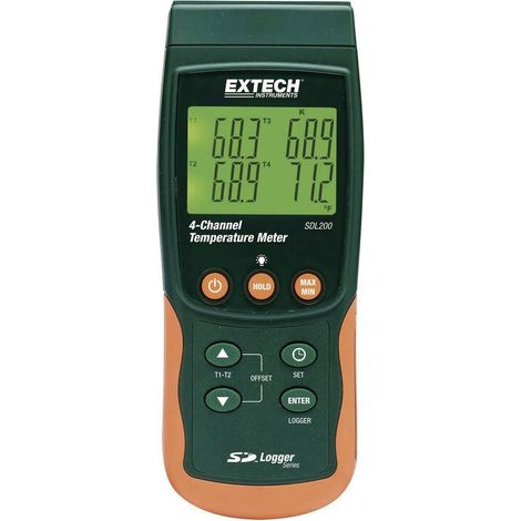 Extech SDL200 Termómetro Negro con Registrador de Datos SD