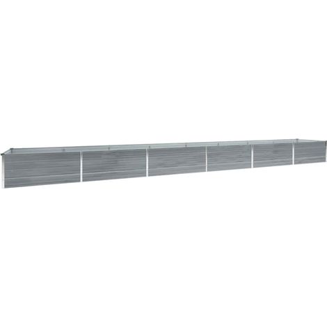 Bac à fleurs - Jardinière pour extérieur/intérieur jardin terrasse balcon - Lit surélevé de jardin Acier galvanisé 600x80x45 cm Gris Chic-839751 (1/4)