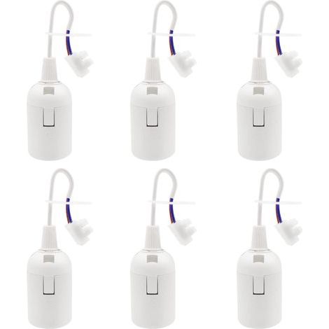 6 portalampade E27 da 4A 250V per cantieri edili, adatti a lampadine a incandescenza e LED o per uso industriale (max. 60W/bianco) (1/5)