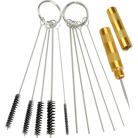 Set mit 11 farbigen Airbrush-Aufklebern, Airbrush-Zubehör, Airbrush-Reinigungsset, inklusive 1 Reinigungsnadel und 5 Reinigungsbürsten (1/5)
