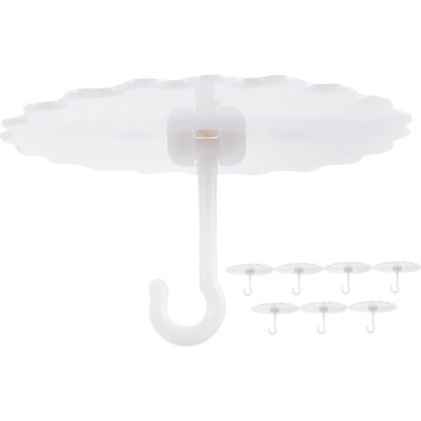 Lot de 8 crochets adhésifs en plastique crochets de plafond (1/5)