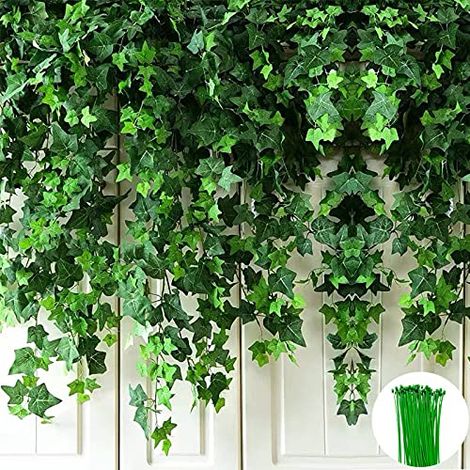 Couronne lierre artificielle fausse vigne fausse plante protection contre foudre plante vigne suspendue murale banquet mariage 12 (1/4)